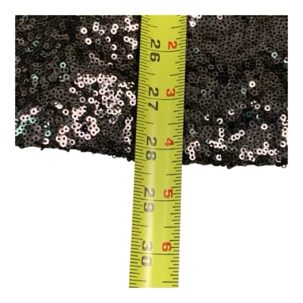 Hello Molly One Shoulder Sequin Black Mini Party Dress Bodycon Cocktail Size Med - Picture 10 of 12